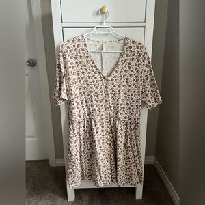Rylee & Cru Button Jersey Floral Mini Dress